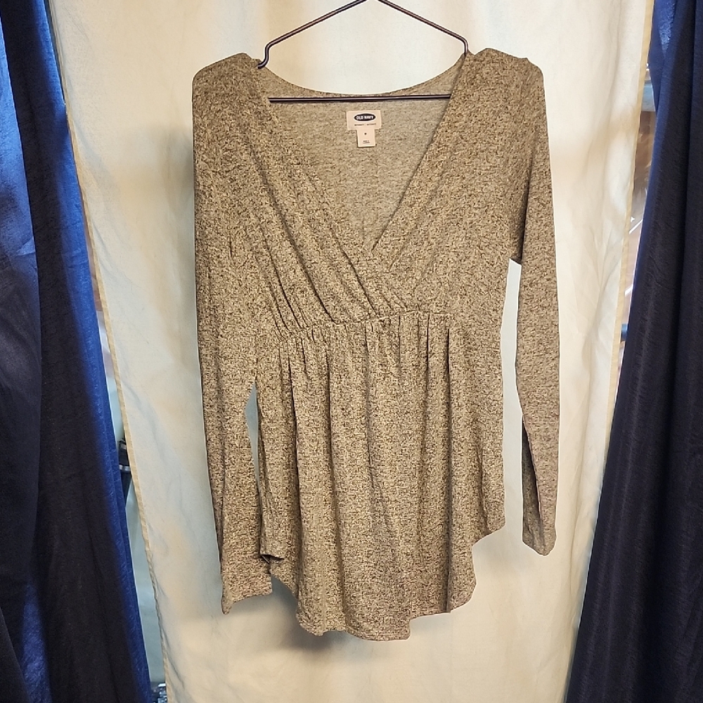 Old Navy Maternity Gray Wrap Tunic Blouse